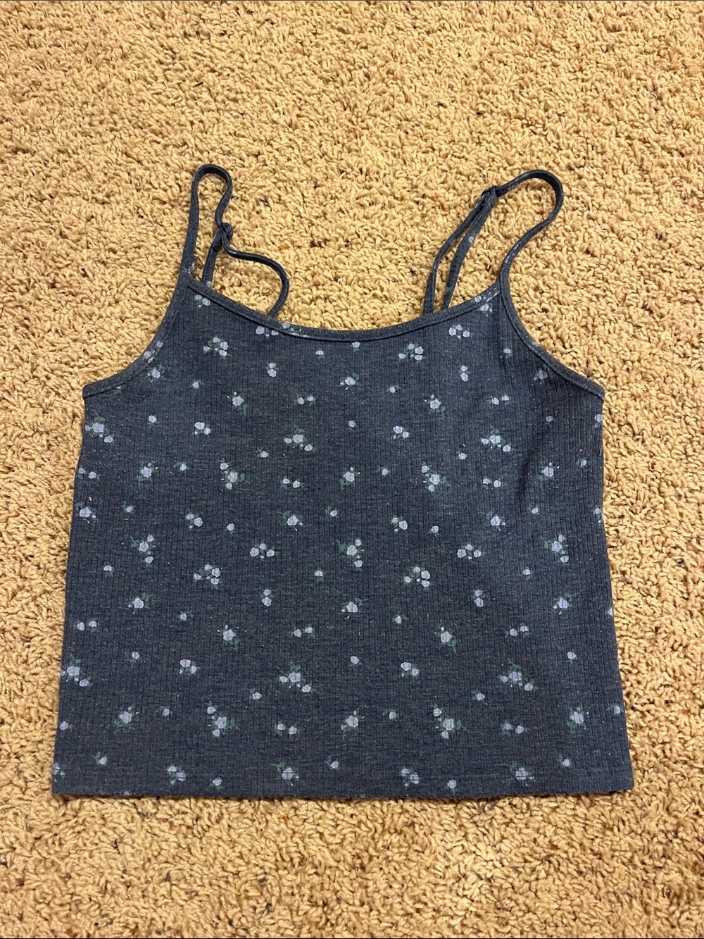 American Eagle Outfitters Navy Floral Ribbed Cami Tank